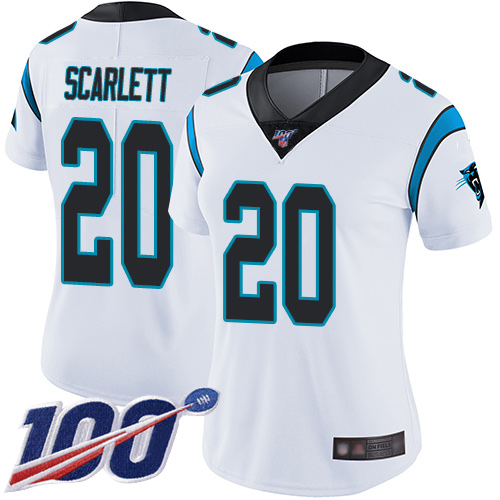 Carolina Panthers Limited White Women Jordan Scarlett Road Jersey NFL Football #20 100th Season Vapor Untouchable